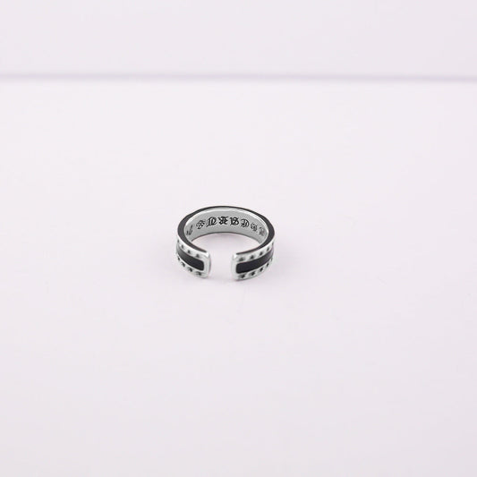 Chrome Hearts cross print retro style open ring