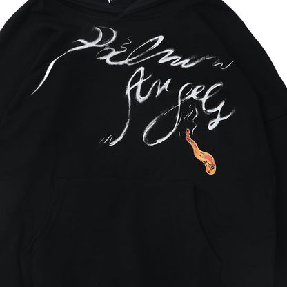 Palm Angels Foggy Logo-print Cotton-jersey Hoodie