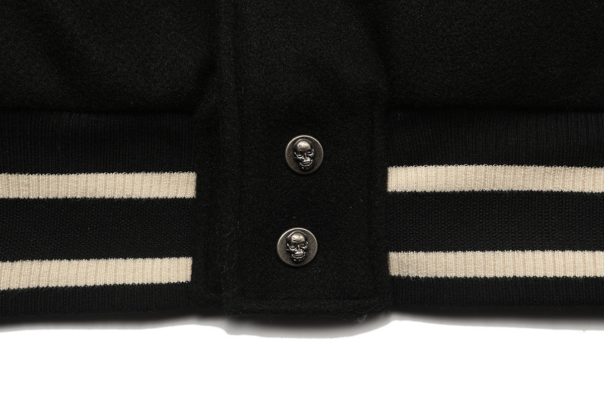 Godspeed Mens F.T.D Wool Varsity Jacket Black/blue