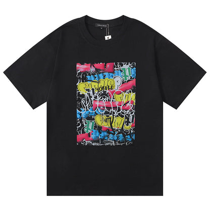 Purple Brand Pattern Print T-Shirt