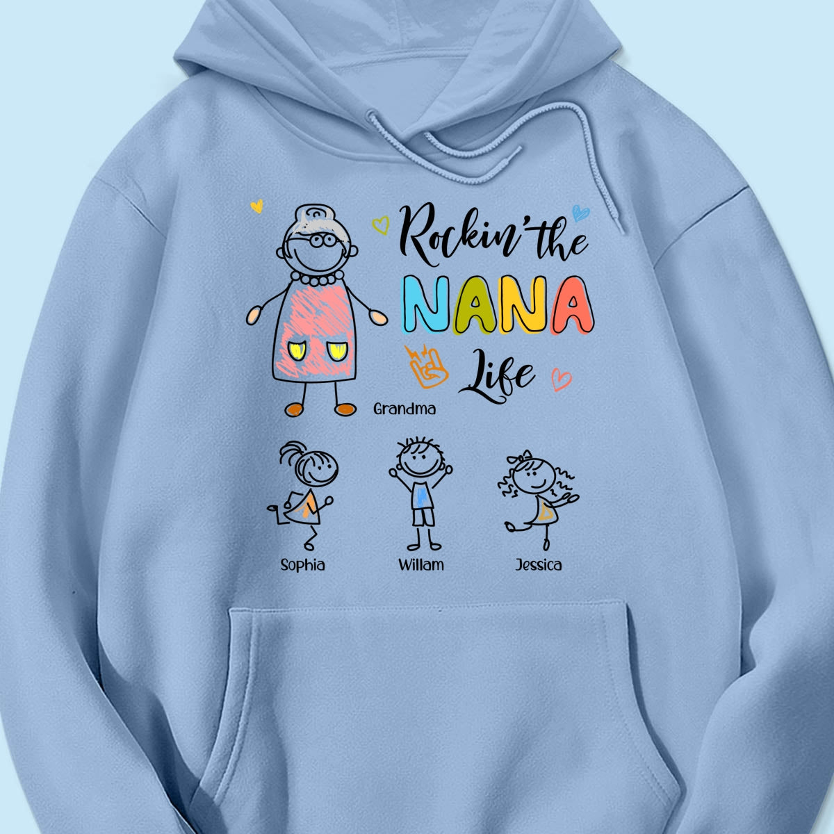 Rockin' Grandma Life Drawing Personalized Shirt