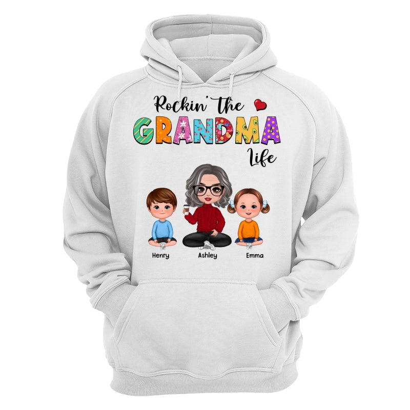 Rockin‘ Grandma Life Colorful Pattern Personalized Shirt