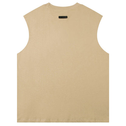 Fear Of God Flocked letter crew neck Sleeveless T-Shirts