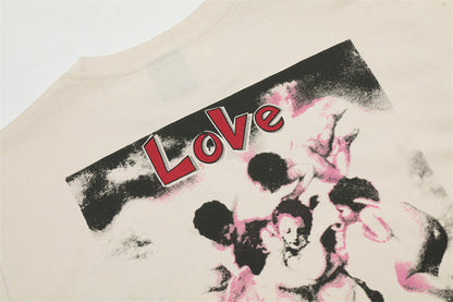 SAINT MICHAEL Cupid LOVE print T-Shirts